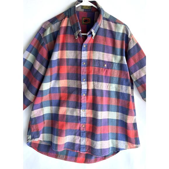 Boston Traders Vintage 90s Men's Flannel Long Sleeve Shirt Size XL - Picture 2 of 6